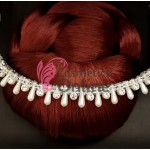 Accesoriu modern pentru decor par WED41A Argintiu cu perle de 30cm Accesoriu modern pentru decor par WED41A Argintiu cu perle de 30cm